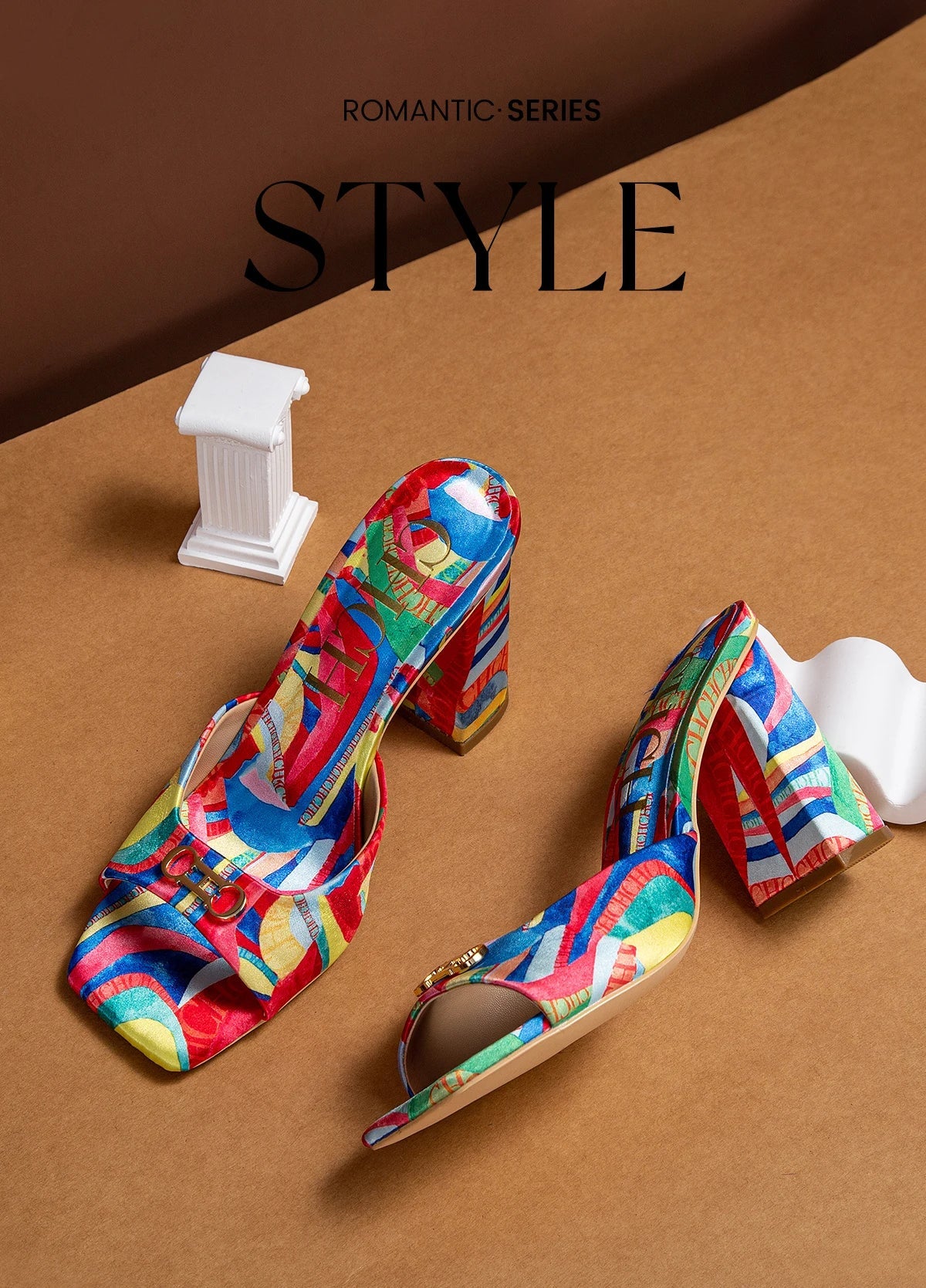 Women's Thick Heel Sandals 2024 Brand New Square Open Toe Sliding Toe Sandals