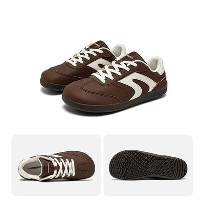 Wide Toe Shoes Unisex Artificial Leather Barefoot Sneakers Casual Retro Zero Drop Shoes for Women Men