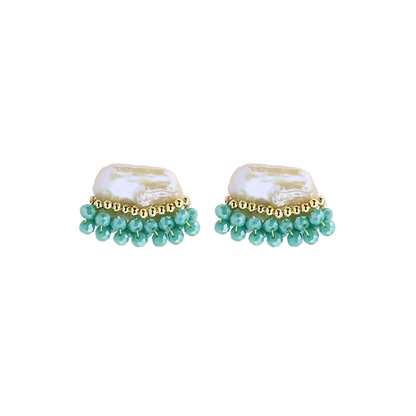 Natural Freshwater Baroque Pearl Earrings Korean Style Women Luxury Jewelry Fashion Ladies and Girls Gift GE1586