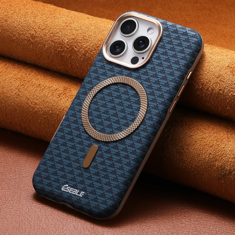 For Magsafe Magnetic Solid Color Triangle Pattern Phone Case for iPhone 17 Pro Max 15 13 14 16 Pro Max Bumper Back Cover