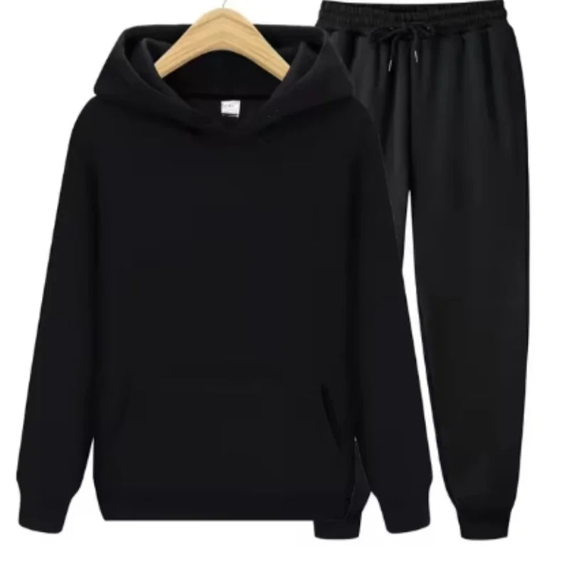 Men Tracksuit Casual Joggers Hooded Sportswear Jackets And Pants 2 Piece Sets Hip Hop Running Sports Suit S-XXXL