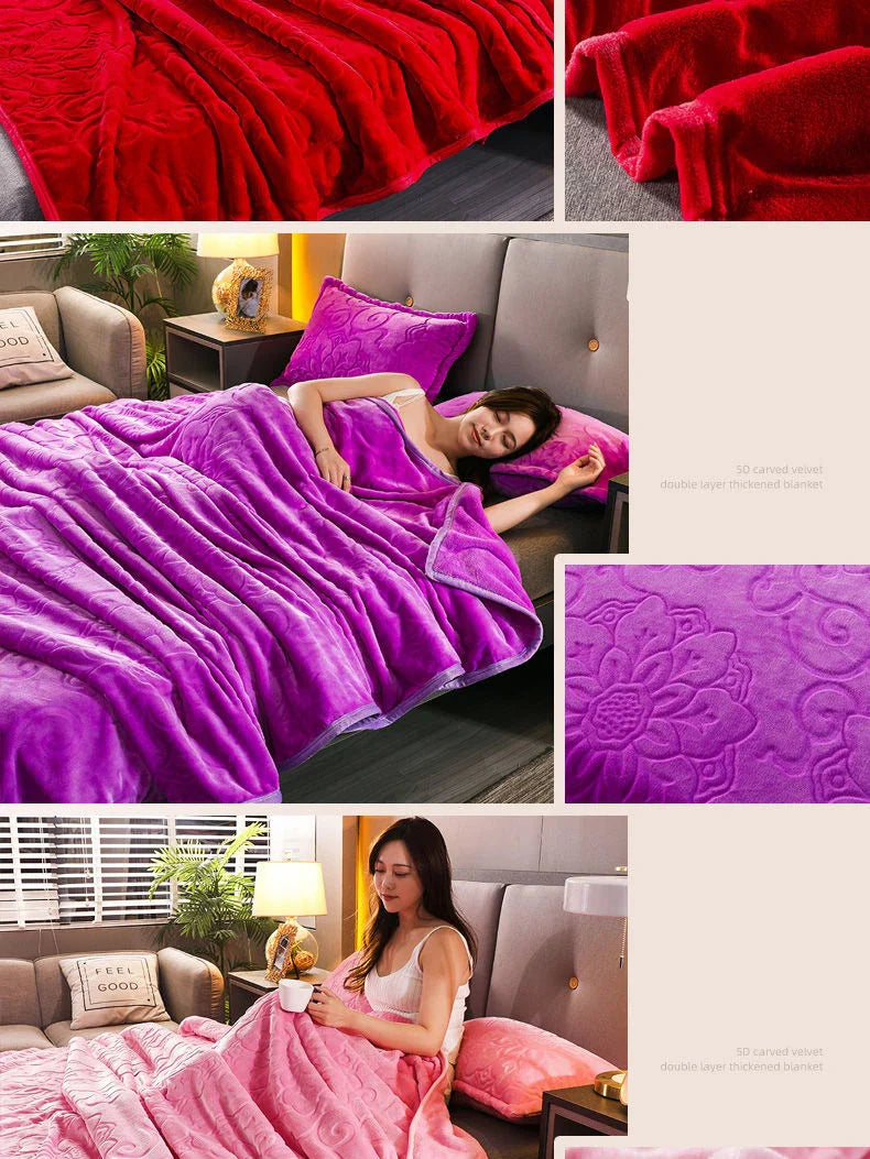 Soft Warm Solid Velvet Blanket Autumn Winter Warm Couch Bed Throw Blankets Home Decor Sofa Cover Bedding Bedspread Blanket