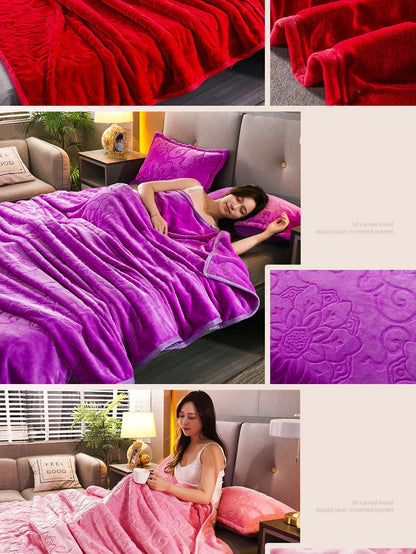 Soft Warm Solid Velvet Blanket Autumn Winter Warm Couch Bed Throw Blankets Home Decor Sofa Cover Bedding Bedspread Blanket