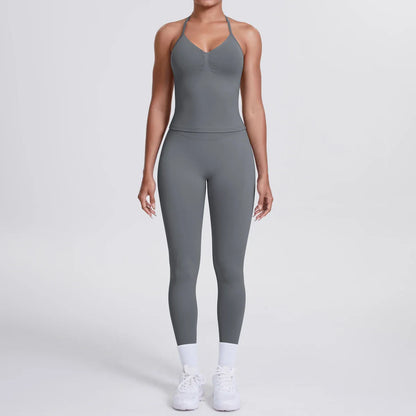 2 Piece Yoga Clothes Women Tracksuit Athletic Wear Pilates Fitness Suit Gym Workout Push Up Clothes Sports Bra Leggings Suit