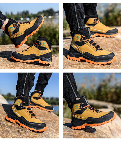 Men's Safety Shoes Steel Toe Anti Smash Safety Boots Puncture Proof Construction Wear-Resistant Work Boots