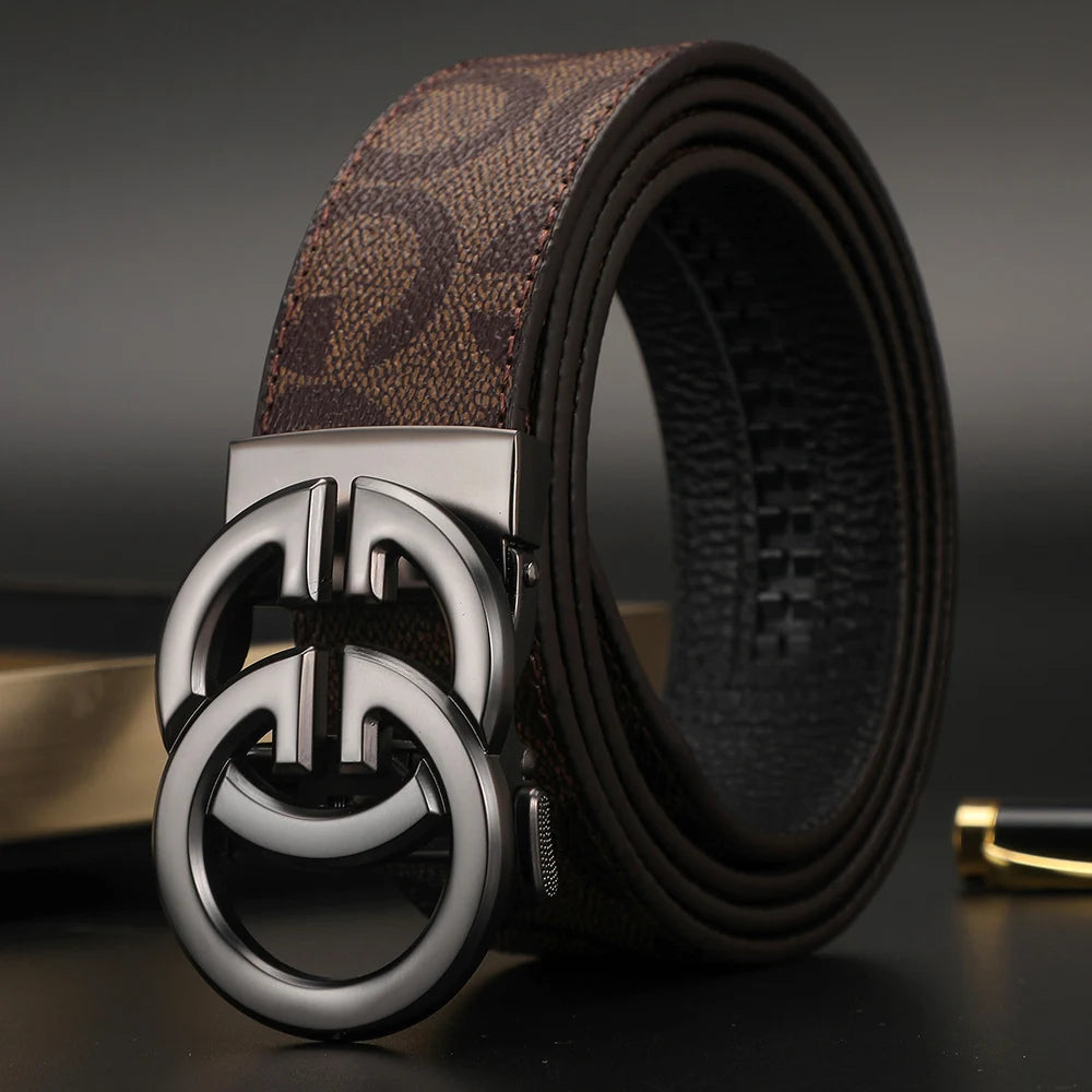 2025 New business Male Famous Style Metal Automatic Buckle Luxury Brand Women Belt Genuine Leather Belts for Men Strap jeans