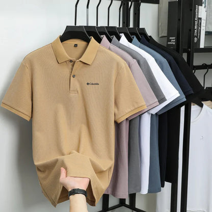 High end brand polo shirt letter printed men's short sleeved 100% cotton comfortable breathable casual 2026 summer new T-shirt
