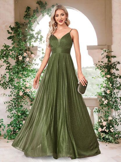 Vestidos de festa elegantes linha A luxuosos até o chão sem costas formais decote V profundo femininos vestidos de coquetel para festa de casamento