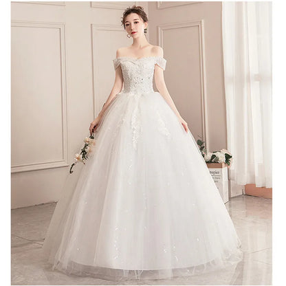 Wedding Dress Wholesale Lace up Embroidery Bride Marriage Dresses White Ball Gown Factory Christmas Carnival Plus Size