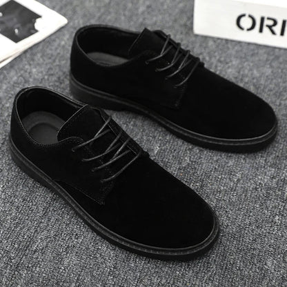 Luxury Brand Mens Casual Shoes Black Men Leather Shoes Fashion Lace Up Platform Work Shoes Wedding Formal Dress Oxfords Shoes