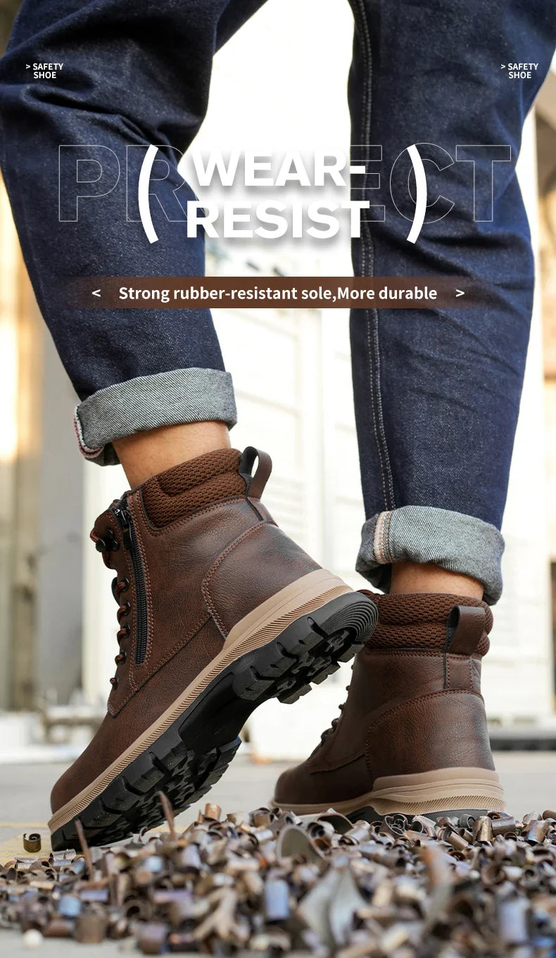 Protection Safety Shoes Men's Anti-smash Anti-puncture Wear Resistance Work Boots Anti-slip Sole Indestructible Safety Shoes