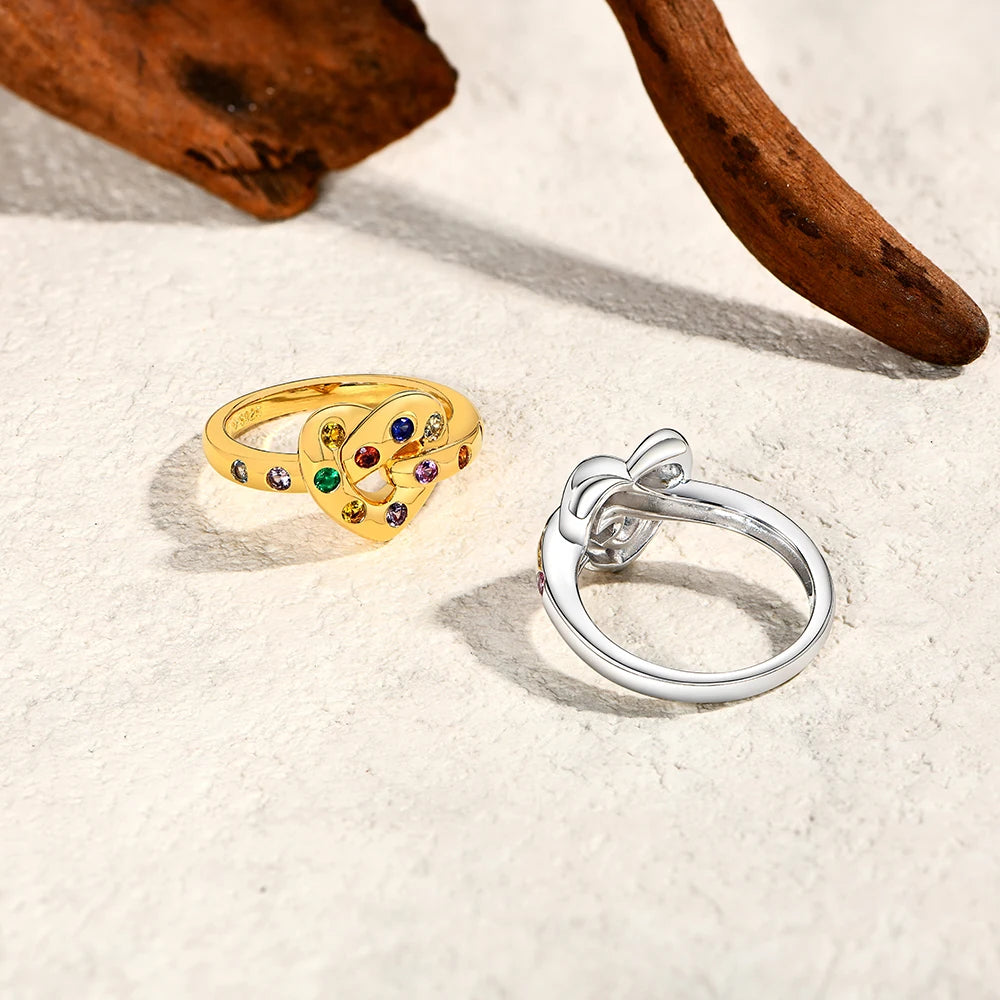 Artificial Stone Love Rings Colorful s925 Sterling Silver 18K Gold For Women Girl Holiday Party Jewelry Mother Day Gift