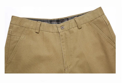 Men's Classic 100% Cotton Summer Thin Pant Autumn Thick Casual Bland High Waist Trousers Business Office Cargo Pants GOZBKF