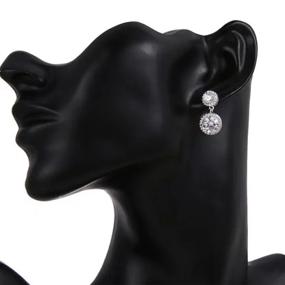 5cttw Moissanite Drop EarringsCertified Certificates 925 Sterling Silver Double Round Cut Halo Diamond Stud Earring for Women