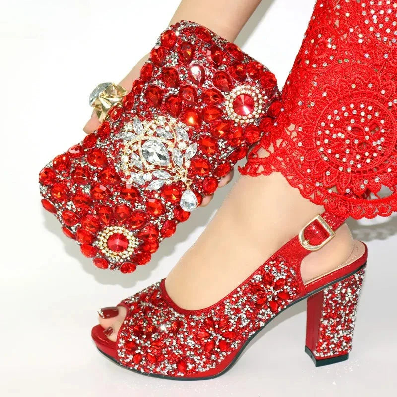 Fashion Women Shoes and Bags To Match Set Italy Party Pumps Italian Matching Shoe and Bag Set for Party shoes