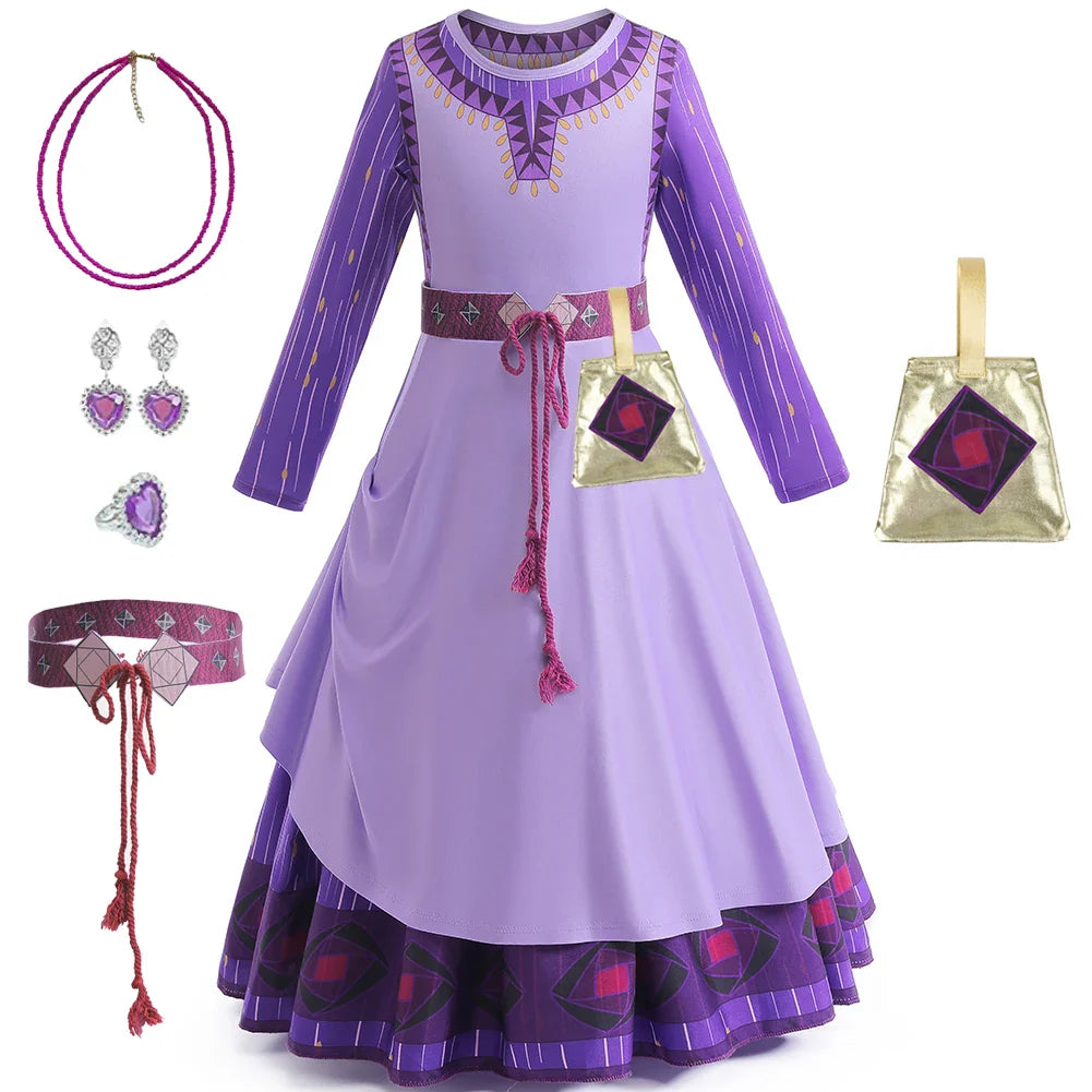 New Girls Carnival Wish Queen Amaya Cosplay Costume For Kids Birthday Party Princess Dress UP Children Role Play Fancy Outfits