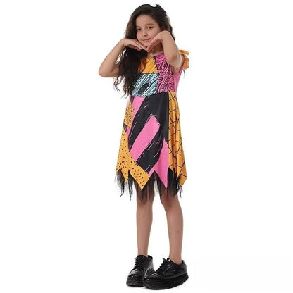 2026 Meninas Horro Antes do Natal Sally Vestido de Cosplay de Halloween Festa Fantasia Infantil Meninos Jack Roupas Góticas