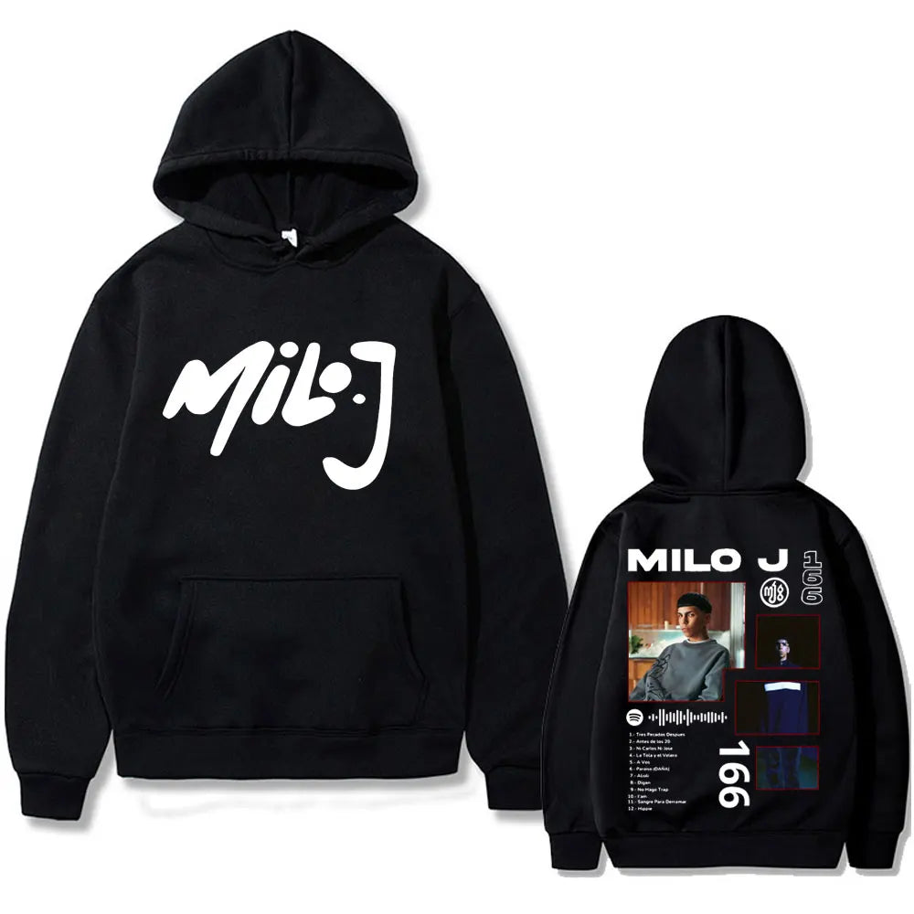 Rapper Milo J 111 Album Graphic Hoodie Men Women Hip Hop Fashion Oversized Hooded Sweatshirt Men's Casual Fleece Cotton Hoodies