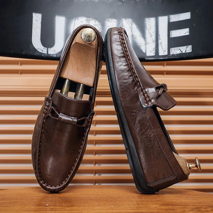Summer men's loafers soft soled men's leather shoes comfortable driving shoes