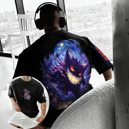Anime Gengar Graphic T-shirt Man Women Summer Unisex Streetwear Hip-hop Loose Casual Short Sleeved Tee Tops