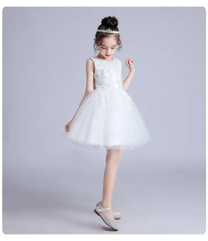 Summer Children Girls Sundress Young Teenagers Girls Sleeveless Princess Evening Dress 3-12Y Kids Girls Puffy Tulle Dress