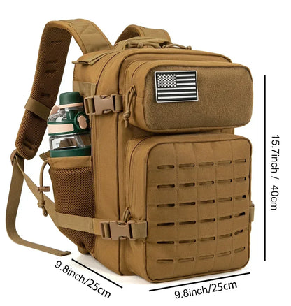 25L/45L Men's and Women's Tactical Backpacks , Outdoor Activities, Small School Backpacks with Water Bottle Holder