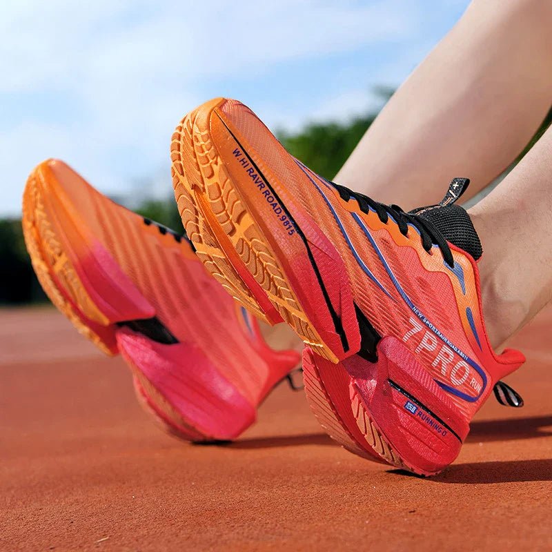Men's Carbon Plate Sneakers Outdoor Soft Sole Mesh Sports Shoes Running Shoes Light Anti-Slip Casual Couple Tennis Shoes