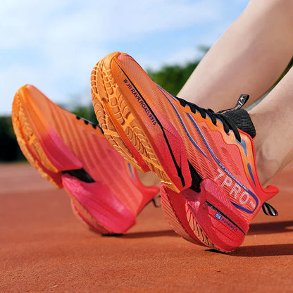 Men's Carbon Plate Sneakers Outdoor Soft Sole Mesh Sports Shoes Running Shoes Light Anti-Slip Casual Couple Tennis Shoes