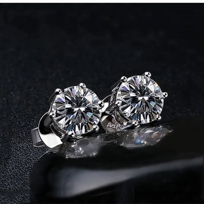 2ct 8mm Moissanite Earrings for Women Lab Grown Diamond Ear Studs 925 Sterling Silver Fine Jewelry Gift