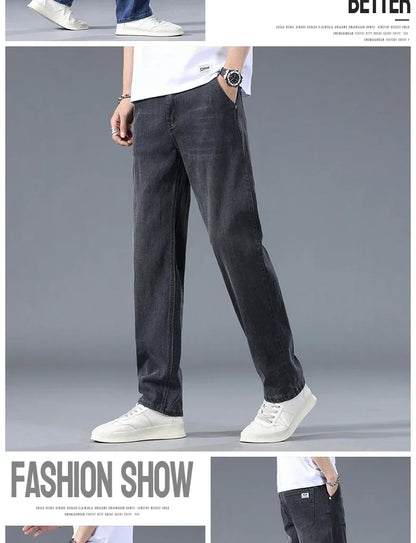 Business Jeans Men's Spring Thin Casual Straight Fashion Loose Brand Pants Comfortable Male Denim Trousers Versatile