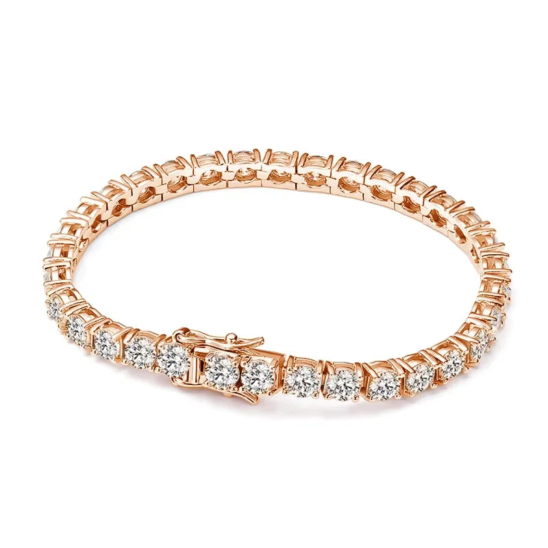 3mm 4mm Moissanite Tennis Bracelet Full Diamond GRA 925 Silver Plated 18k Wedding Party Jewelry Bracelets for Women Man