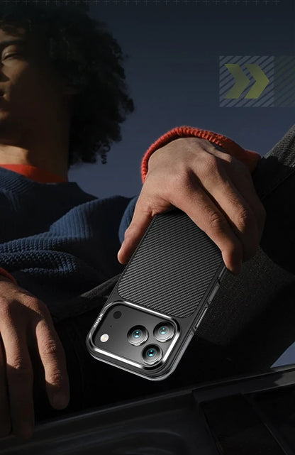 Conelz For 600D Kevlar Series Iphone pro 17 Pro Case with Magnetic Metal Camera Ring Wrapped Edge for iPhone 17 pro max Case