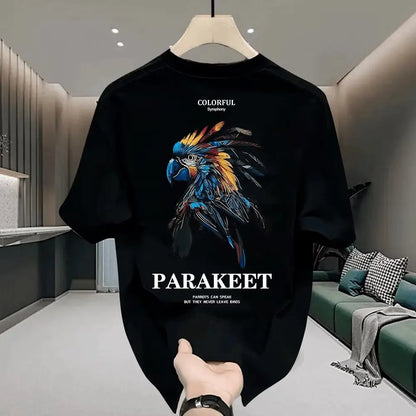 New Style American Pure Cotton Loose Men's T-shirt Fashion for Summer Casual Daily Sport Round-neck Hip-hop Short-sleeved Shirt
