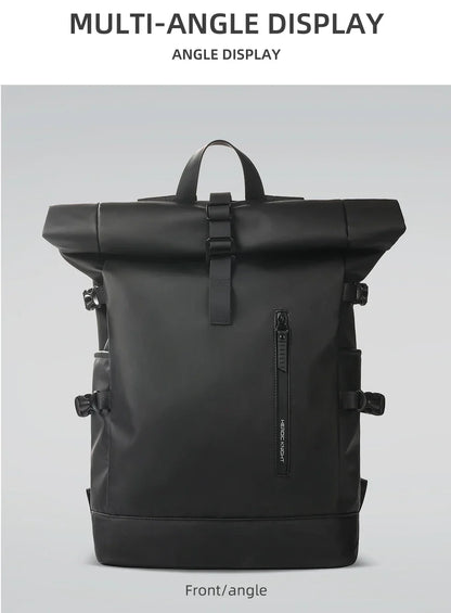 Heroic Knight Men's backpack Waterproof Roll Top Backpack Women Travel Expandable USB Charging Large Capacity Laptop Bag Mochila