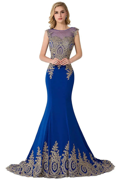 Vestidos de Baile Sereia de Renda Transparente, Luxuosos Apliques, Bordados, Missangas, Vestidos de Noite Ilusão, Vestido de Festa Longo