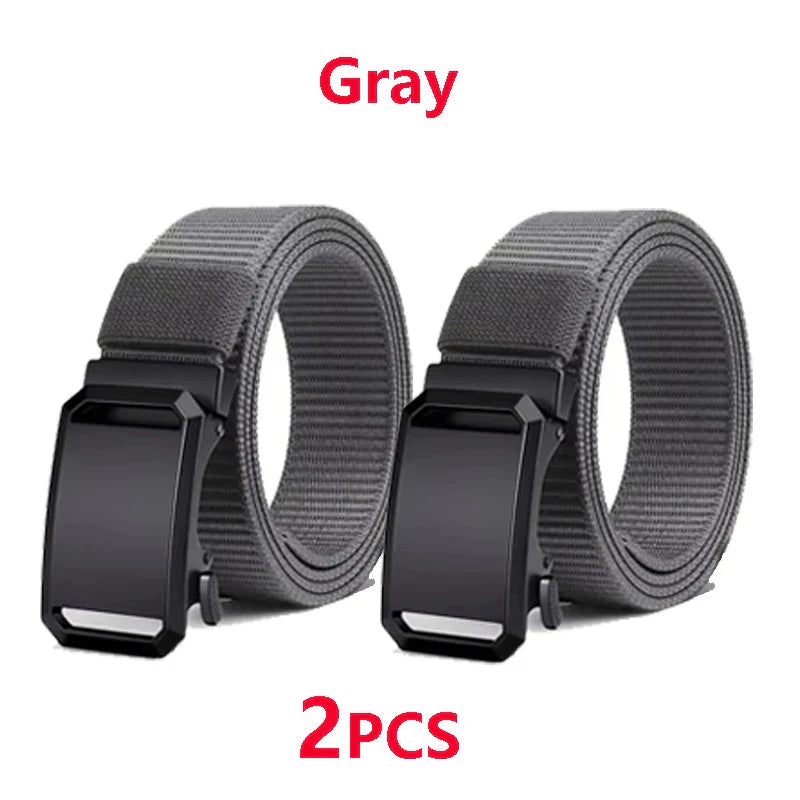 Tactical Belt For Men Canvas Automatic Buckle Belt Man Durable Casual Outdoor Hunting Adventures Training Pants Waist Belt Golf