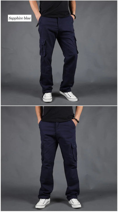 Men's Pants Large Size Multi-pocket Loose Overalls Outdoor Sports Training Jogging Casual Pants Loose And Comfortable