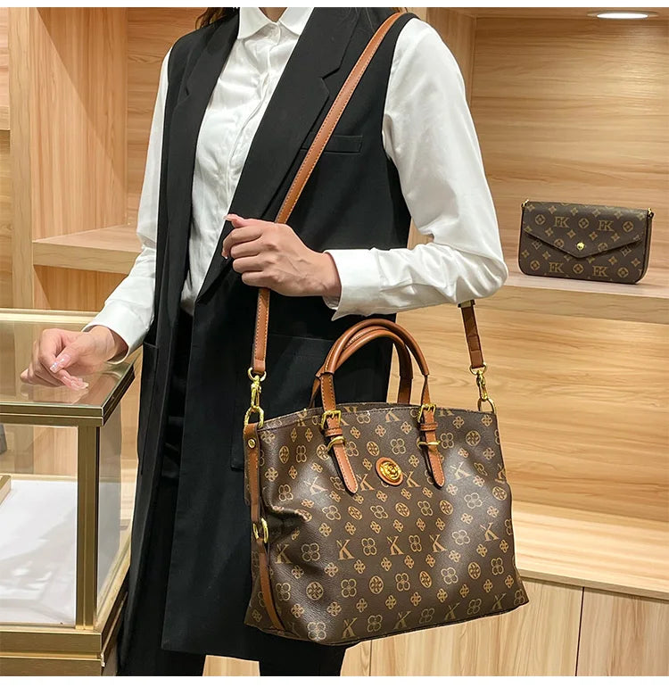 Ladies' light luxury handbag 2025 new high-end designer fashion retro handbag shoulder bag large capacity crossbody bag tote bag