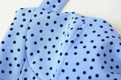 Sexy Y2K Girl Halter Tops Corset Slim Polka Dot Print Short Tops Fashion 2026 Spring Summer Streetwear Holiday Beach Top