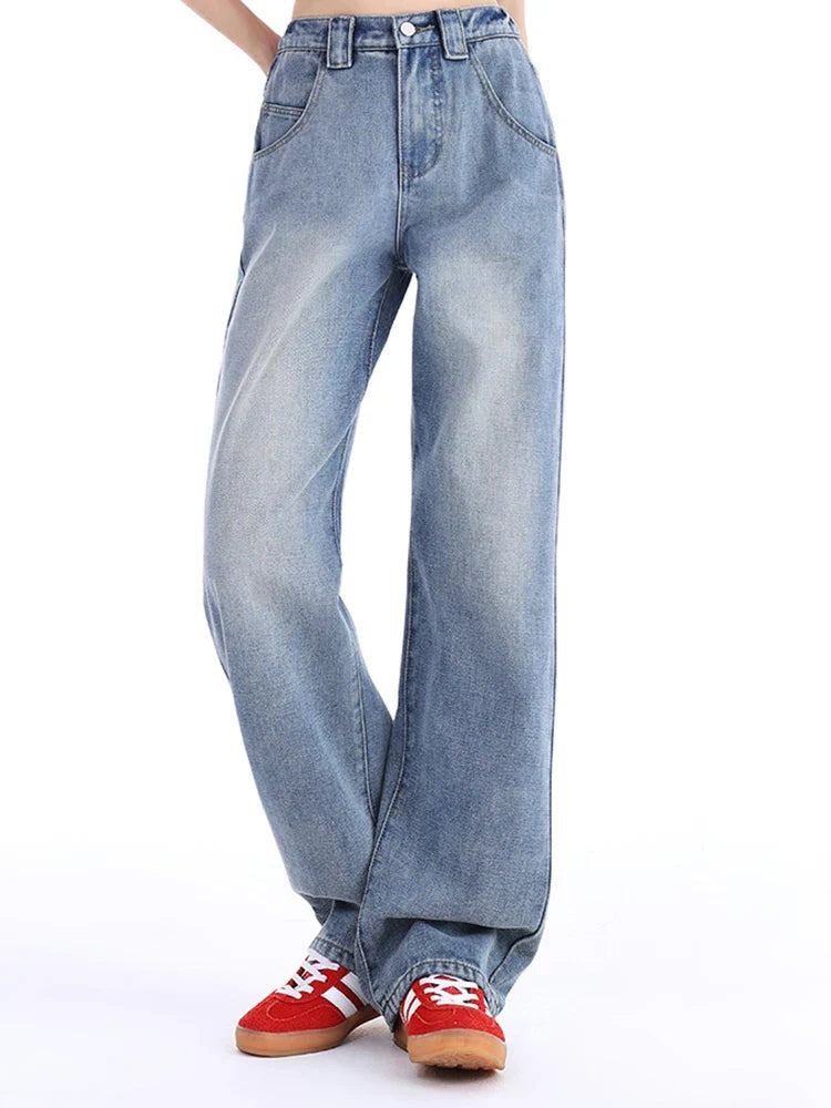 Women High Waist Jeans Female High Street Denim Pants
