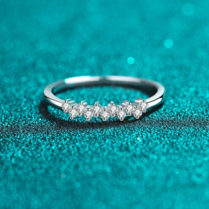 Full 1.5mm D Moissanite Rings for Women 925 Sterling Silver Lab Diamond Wedding Ring Stackable Ring Band Gemstone
