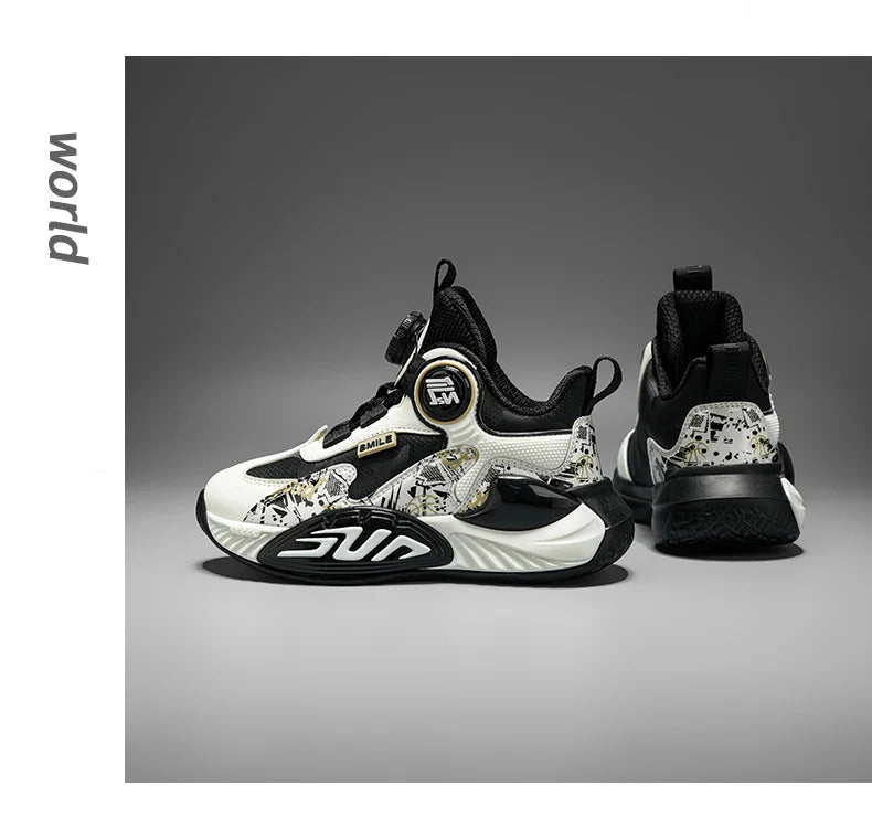 Children‘s Basketball Shoes Non-slip Breathable Basketball Training Sneakers Leather Boys Girls Athletic Shoes Kids Running Shoe