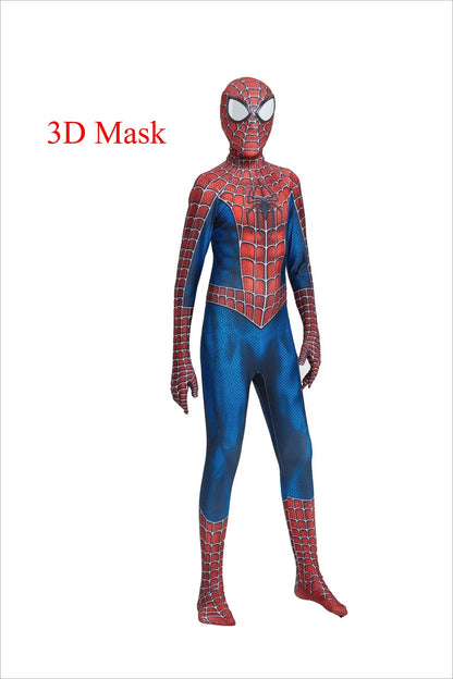 3D Mask Costume for Kid Adult Miles Morales Spider-Man Cosplay Bodysuit Halloween Carnival Superhero Full Body Zentai Jumpsuit