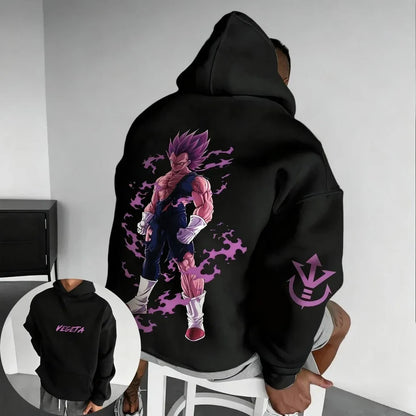 Anime Vegeta Printed Pullover 2025 Autumn/Winter Men's New Loose Casual Harajuku Plus Size Parent-child Top