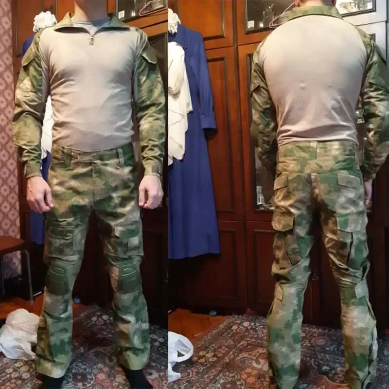 Camouflage Hunting Tactical Pants Training Wear-resistant Hiking Pants Hunting Outdoors Camping Cargo Pant with Knee Pads New