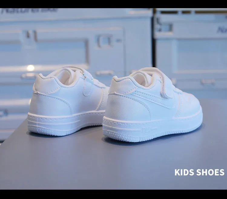 Tenis Sneakers Kids Spring/Autumn New Boys Girls Sports Shoes Casual Board Shoes Leather Soft Soled Children Small White Shoes