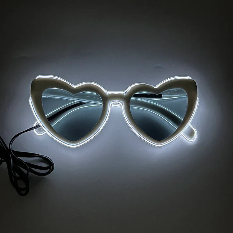 LED Just Married Glasses Wedding Bride To Be Surprise Gift Couple Glasses Souvenirs Glowing Heart Glasses Married Sunglasses