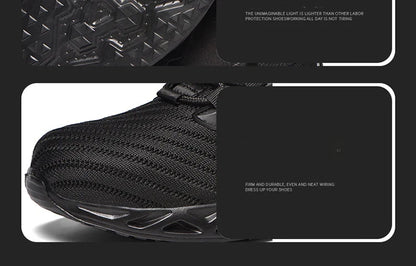 Breathable Men Work Safety Boots Steel Toe Safety Boots Anti-smash Anti-puncture Work Sneakers Indestructible Protective Boots