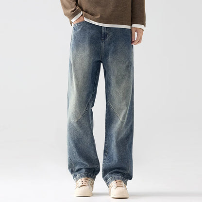 Men's Trendy Jeans All-Season Cotton Blend Straight-Leg Pants - Fashionable Minimalist Versatile Casual Denim Trousers M-4XL