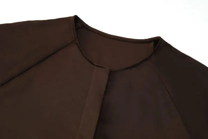 woman clothing satin dress button down design smocking sleeve maxi dress ( Ship out in 1 day)